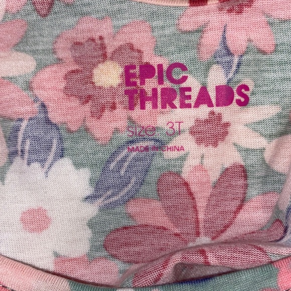 Epic Threads Pink and Blue Floral Kids Tee - Picture 4 of 6